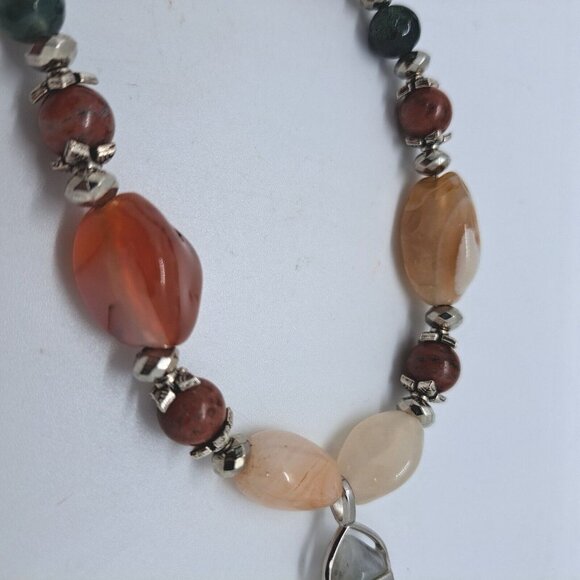 Artisan Made Agate 16" Necklace, 8.5" Bracelet, Set - Picture 2 of 7